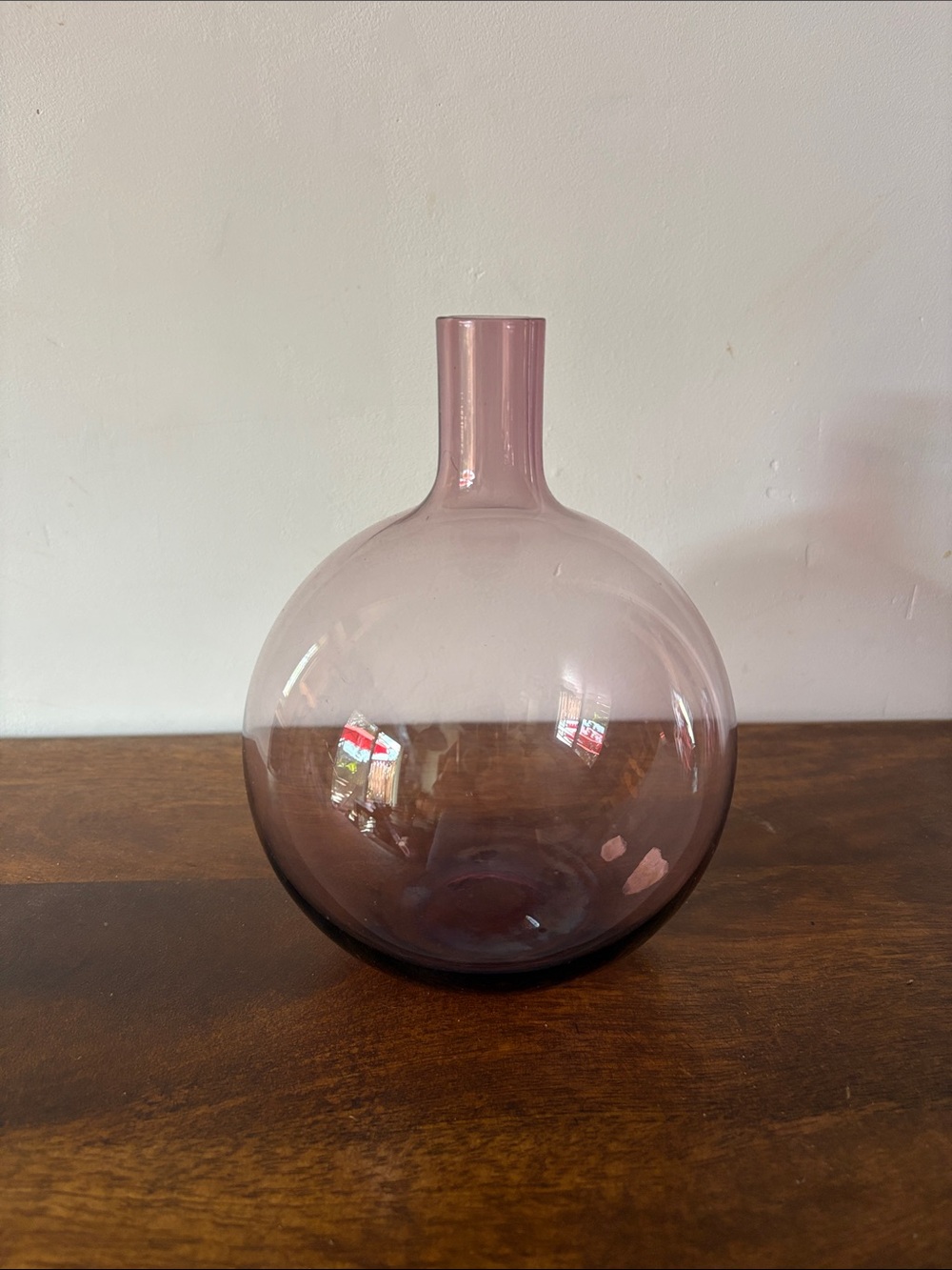 MCM SWEDISH - Transparent Amethyst Purple Art Glass Bulb Shape Vase